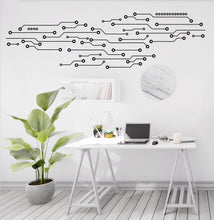 Load image into Gallery viewer, Circuit Board Wall Decal, Technology Vinyl Wall Art Decals, Company Name Decal, Office Decor, Business Wall Decal, Wall Art Office 671LU