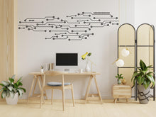 Load image into Gallery viewer, Circuit Board Wall Decal, Technology Vinyl Wall Art Decals, Company Name Decal, Office Decor, Business Wall Decal, Wall Art Office 671LU