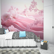 Load image into Gallery viewer, Romantic Pink Cherry Blossom Wallpaper – Japanese Sakura Floral Wallpaper, Peel and Stick Bedroom Decor, Soft Spring Garden Scene