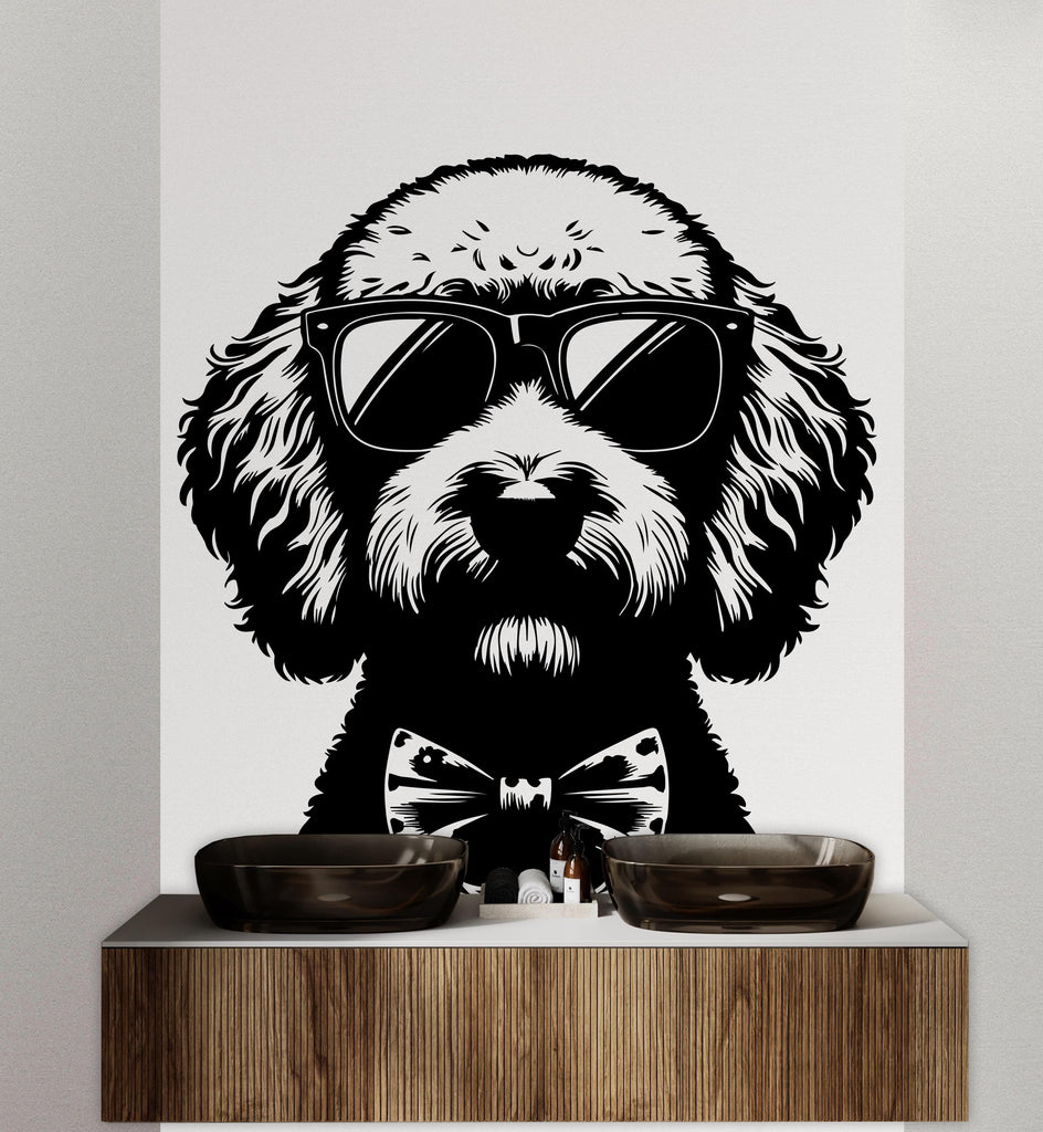 Goldendoodle Dog Sunglasses wall decal Dog decor Dog kids Dog wall art Decal Dog Lover Animals Dog Wall Bathroom Wall Decals Stickers 118DE