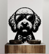 Load image into Gallery viewer, Goldendoodle Dog Sunglasses wall decal Dog decor Dog kids Dog wall art Decal Dog Lover Animals Dog Wall Bathroom Wall Decals Stickers 118DE