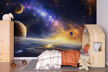 Load image into Gallery viewer, Outer Space Galaxy Wall Mural – Realistic Planet Wallpaper for Kids Room, Peel and Stick Space Mural for Boys Bedroom or Playroom