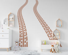 Load image into Gallery viewer, Tire Track Wall Decal Highway Vinyl Sticker Tire Marks Track Wall Decor Kids Playroom Boys Room Wall Art Bedroom Sticker 681RS