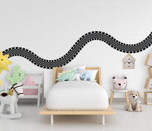 Load image into Gallery viewer, Tire Track Wall Decal Highway Vinyl Sticker Tire Marks Wall Decor Kids Playroom Boys Room Wall Art Automotive Bedroom Mural Sticker 684RS