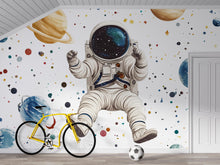 Load image into Gallery viewer, Astronaut Wall Mural – Outer Space Kids Wallpaper, Galaxy Planets Wall Art, Peel and Stick Space Mural for Boys Bedroom or Nursery