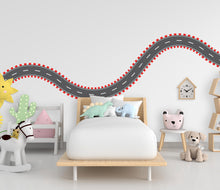 Load image into Gallery viewer, Tire Track Wall Decal Highway Vinyl Sticker Tire Marks Wall Decor Kids Playroom Boys Room Wall Art Automotive Bedroom Mural Sticker 685RS