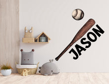 Load image into Gallery viewer, Personalized Baseball Name Art Print – Custom Hand-Drawn Bat &amp; Ball Illustration – Sports Gift for Boys, Kids, Coaches and Fans 672LU