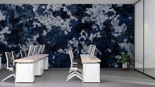 Load image into Gallery viewer, Blue Camo Wall Mural – Urban Digital Camouflage Wallpaper – Industrial Office or Gaming Room Decor – Peel and Stick or Non-Woven