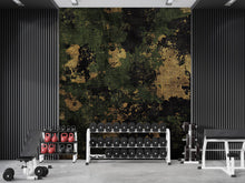 Load image into Gallery viewer, Grunge Camo Wall Mural – Army Camouflage Gym Wallpaper – Industrial Fitness Decor – Peel and Stick or Non-Woven Wall Mural
