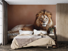 Load image into Gallery viewer, Majestic Lion Wall Mural for Bedroom – Peel and Stick Animal Wall Art – Jungle Safari Theme – Wildlife Bedroom Decor – Removable Wallpaper
