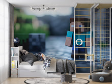 Load image into Gallery viewer, Gaming Bedroom Wall Mural – Steve Pixel Art Wallpaper – Gamer Kids Room Decor – Gaming Theme Peel and Stick Mural