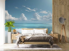 Load image into Gallery viewer, Ocean Wave Wall Mural – Tropical Beach Wallpaper – Coastal Bedroom Decor – Seaside Horizon Wall Art – Peel and Stick Wallpaper