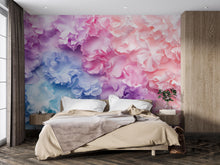 Load image into Gallery viewer, 3D Pastel Flower Wall Mural – Pink Purple Blue Floral Wallpaper – Romantic Bedroom Decor – Peel and Stick or Non-Woven Mural