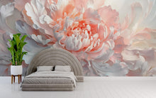 Load image into Gallery viewer, Oversized Peony Wall Mural – Neutral Floral Wallpaper for Modern Bedrooms – Blush Ivory Wall Art – Peel and Stick or Non-Woven