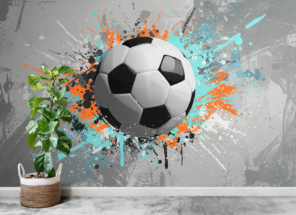 Soccer ball Wall Graphics Peel and Stick Boys room Wallpaper Nursery Self Adhesive Removable nursery wall decor Mural 687RS