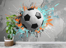 Load image into Gallery viewer, Soccer ball Wall Graphics Peel and Stick Boys room Wallpaper Nursery Self Adhesive Removable nursery wall decor Mural 687RS