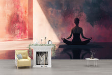 Load image into Gallery viewer, Minimalist Yoga Wall Mural – Modern Meditation Wallpaper – Zen Mindfulness Art for Studio or Home – Peel and Stick or Non-Woven