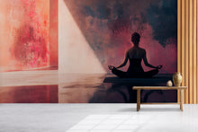 Load image into Gallery viewer, Minimalist Yoga Wall Mural – Modern Meditation Wallpaper – Zen Mindfulness Art for Studio or Home – Peel and Stick or Non-Woven