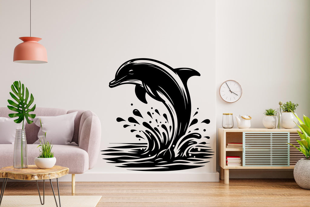 Dolphin Wall Decal, Dolphin Wall Art Modern Wall Stickers, Dolphin Bathroom Decor, Dolphin Room Wall Art Dolphin Home Decor 689RS