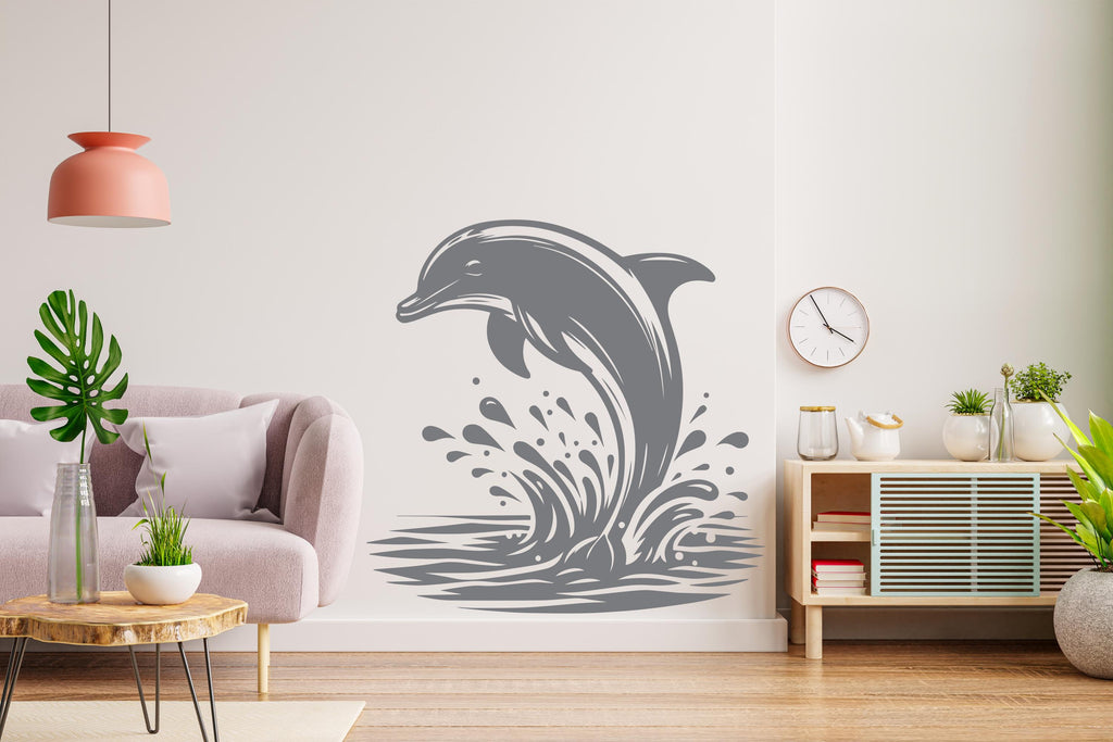 Dolphin Wall Decal, Dolphin Wall Art Modern Wall Stickers, Dolphin Bathroom Decor, Dolphin Room Wall Art Dolphin Home Decor 689RS