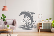 Load image into Gallery viewer, Dolphin Wall Decal, Dolphin Wall Art Modern Wall Stickers, Dolphin Bathroom Decor, Dolphin Room Wall Art Dolphin Home Decor 689RS