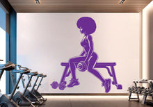 Load image into Gallery viewer, Gym Wall Decal Afro Girl Power fitness Quote Decor Workout Art Vinyl Gym Wall Stickers Bedroom Gym Workout Girl Motivation Crossfit 716RS