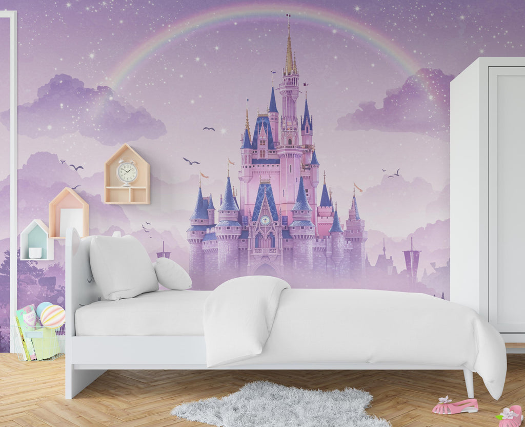 Princess Castle Wall Graphics Peel and Stick Girl room Wallpaper Nursery Self Adhesive Removable nursery wall decor Mural 718RS