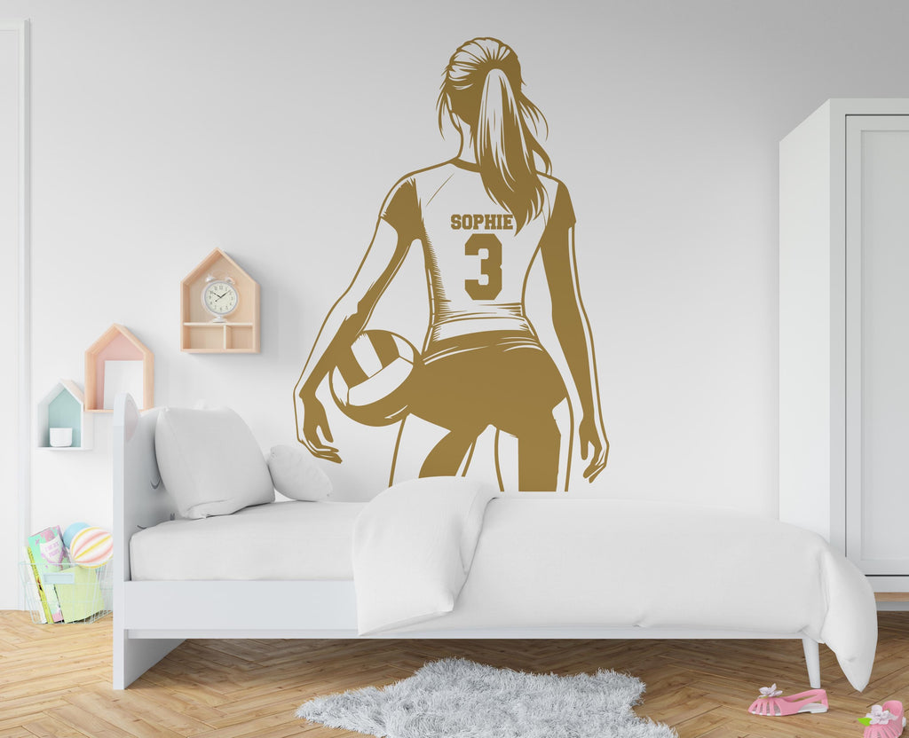 Large Custom Name Volleyball Girl wall decal Sport Wall Decal Kids Decal Personalized Gifts wall Vinyl Wall Sticker Boy Room 719RS