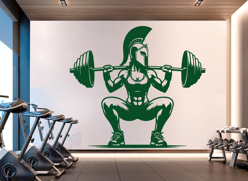 Spartan Girl Gym Wall Decor Ancient Fitness Wall Art Skull Gym Wall Decals Spartan Wall Decal Crossfit Gifts Home Gym Wall Sticker Gym 721RS