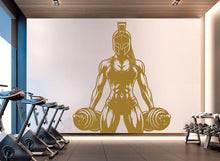 Load image into Gallery viewer, Spartan Girl Gym Wall Decor Ancient Fitness Wall Art Skull Gym Wall Decals Spartan Wall Decal Crossfit Gifts Home Gym Wall Sticker Gym 723RS