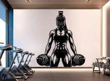 Load image into Gallery viewer, Spartan Girl Gym Wall Decor Ancient Fitness Wall Art Skull Gym Wall Decals Spartan Wall Decal Crossfit Gifts Home Gym Wall Sticker Gym 723RS