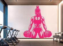 Load image into Gallery viewer, Spartan Girl Gym Wall Decor Ancient Fitness Wall Art Skull Gym Wall Decals Spartan Wall Decal Crossfit Gifts Home Gym Wall Sticker Gym 723RS