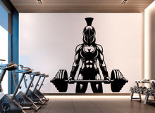Load image into Gallery viewer, Spartan Girl Gym Wall Decor Ancient Fitness Wall Art Skull Gym Wall Decals Spartan Wall Decal Crossfit Gifts Home Gym Wall Sticker Gym 724RS