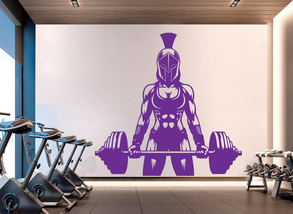 Spartan Girl Gym Wall Decor Ancient Fitness Wall Art Skull Gym Wall Decals Spartan Wall Decal Crossfit Gifts Home Gym Wall Sticker Gym 724RS