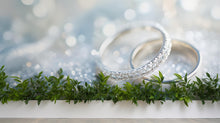 Load image into Gallery viewer, Custom Wedding Backdrop with Rings – Personalized Wedding Gift Wall Mural | Names &amp; Date Decor