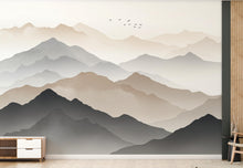 Load image into Gallery viewer, Mountain Watercolor Wallpaper Wall Graphics Mountain Peel and Stick Girl room Wallpaper Self Mountain wall decor, wall mural 730RS
