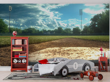 Load image into Gallery viewer, Baseball Field Wall Mural – Realistic Stadium Home Plate Wallpaper – Gift for Baseball Lover – Sports Room Decor for Boys &amp; Teens