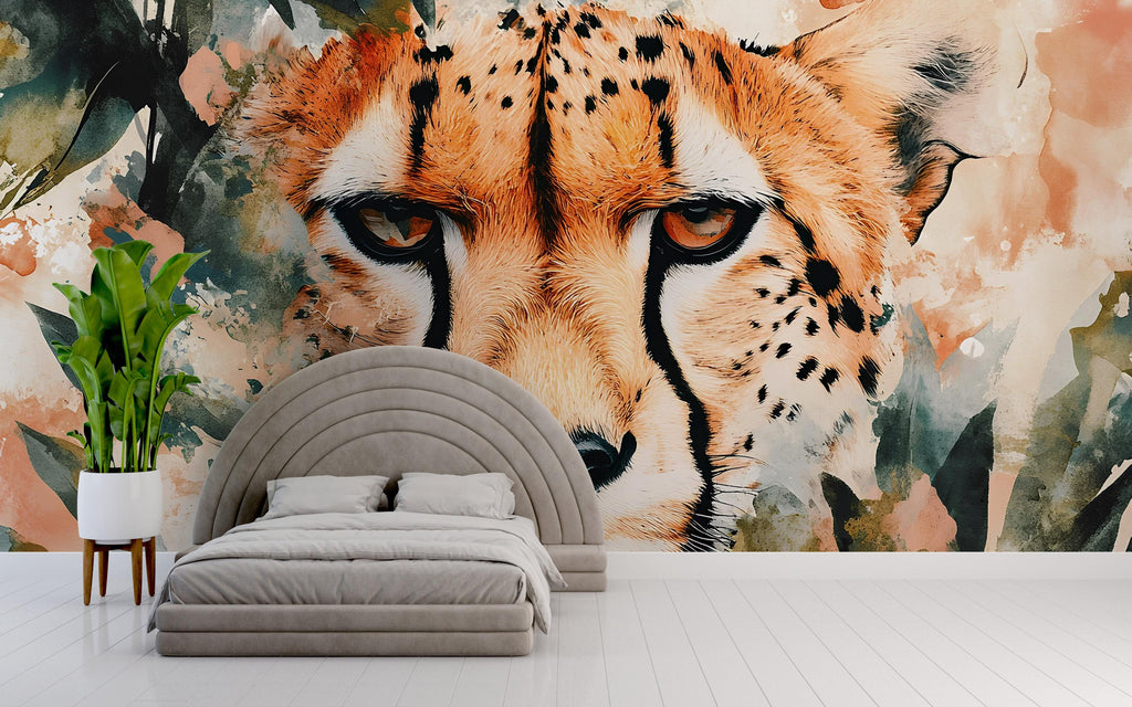 Cheetah Wall Mural for Nursery – Jungle Safari Animal Wallpaper for Baby Room – Bold Wildlife Decor – Baby Shower Gift Idea