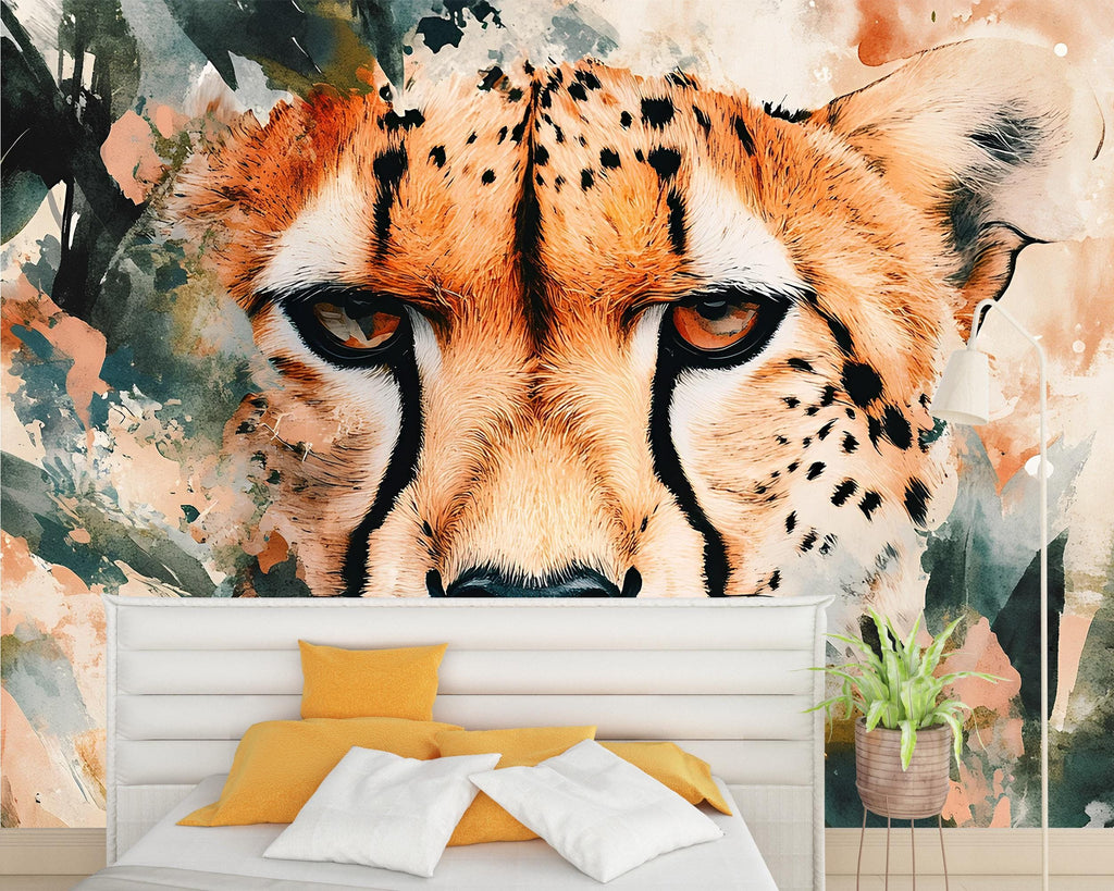 Cheetah Wall Mural for Nursery – Jungle Safari Animal Wallpaper for Baby Room – Bold Wildlife Decor – Baby Shower Gift Idea