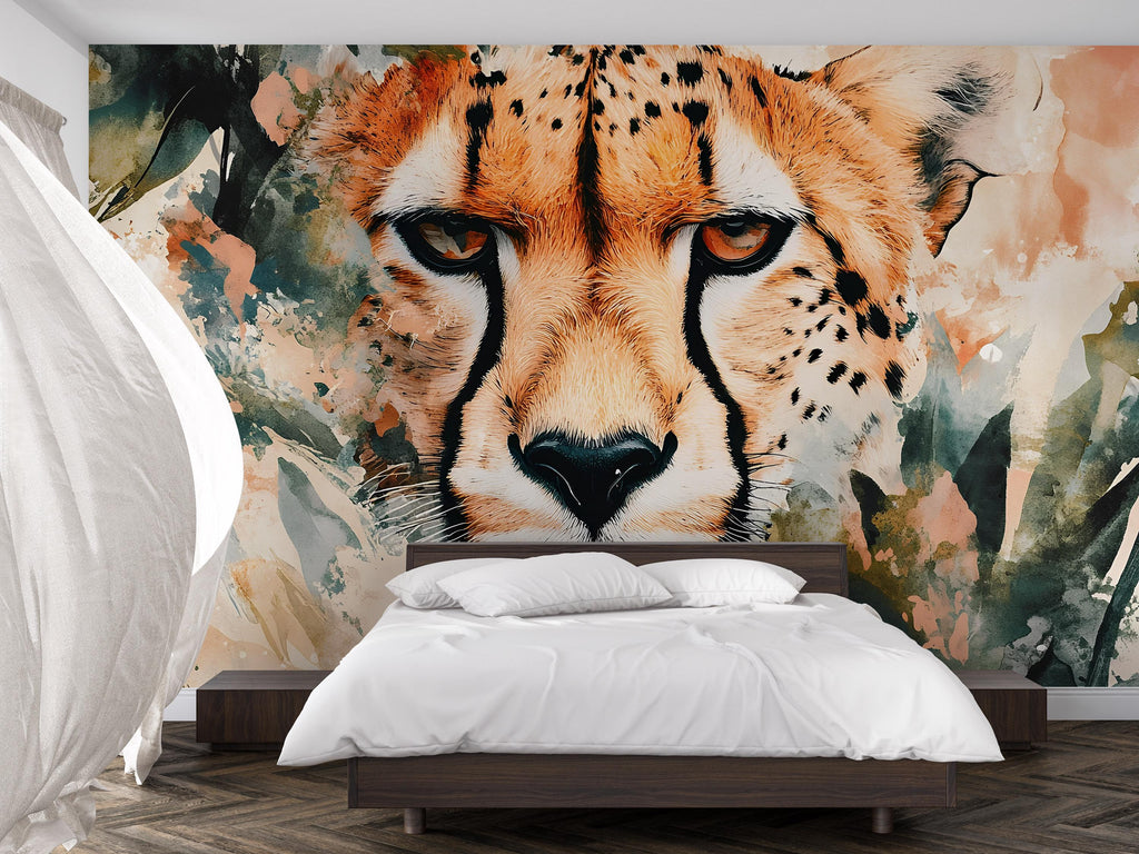 Cheetah Wall Mural for Nursery – Jungle Safari Animal Wallpaper for Baby Room – Bold Wildlife Decor – Baby Shower Gift Idea