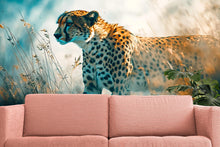 Load image into Gallery viewer, Elegant Cheetah Wall Mural – Modern Safari Wallpaper for Stylish Decor – Wildlife Accent Wall – Birthday or Holiday Gift for Home Lovers