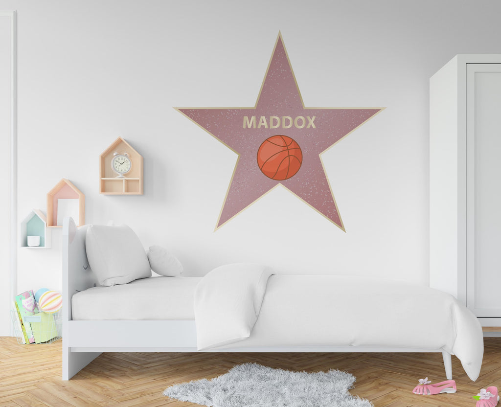 Basketball Walk Of Fame Hollywood Celebrity wall Sticker Star Personalized Name Decal Movie Wall Stickers Art Movie gift wall decor 731RS