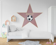 Load image into Gallery viewer, Soccer Walk Of Fame Hollywood Star wall Sticker Star Personalized Name Decal Movie Wall Stickers Art Movie gift wall decor 733RS