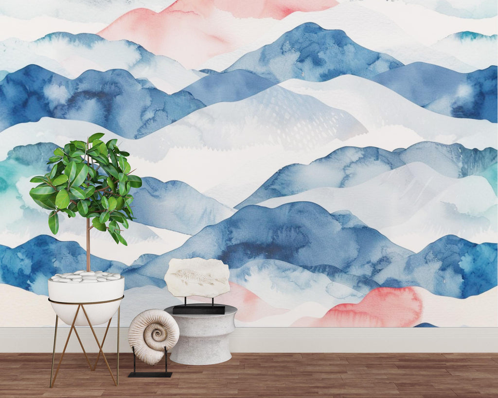 Japanese Mountain Wallpaper Wall Graphics Japanese Pagoda Peel and Stick Girl room Wallpaper Self Japan Traditional Pattern 704RS