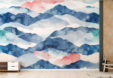 Load image into Gallery viewer, Japanese Mountain Wallpaper Wall Graphics Japanese Pagoda Peel and Stick Girl room Wallpaper Self Japan Traditional Pattern 704RS