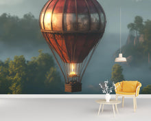 Load image into Gallery viewer, Vintage Hot Air Balloon Wall Mural – Steampunk Adventure Wallpaper for Bedroom or Kids Room, Peel &amp; Stick or Non-Woven