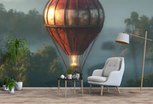 Load image into Gallery viewer, Vintage Hot Air Balloon Wall Mural – Steampunk Adventure Wallpaper for Bedroom or Kids Room, Peel &amp; Stick or Non-Woven