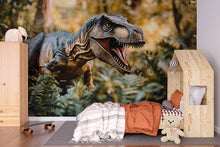 Load image into Gallery viewer, T-Rex Dinosaur Wall Mural – Realistic Jungle Peel and Stick Wallpaper – Removable Prehistoric Mural for Boys Room, Studio or Game Room