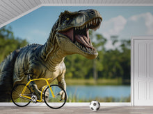 Load image into Gallery viewer, T-Rex Dinosaur Wall Mural – Realistic Peel and Stick Wallpaper for Kids Room – Removable Giant Dino Mural for Nursery or Playroom Decor