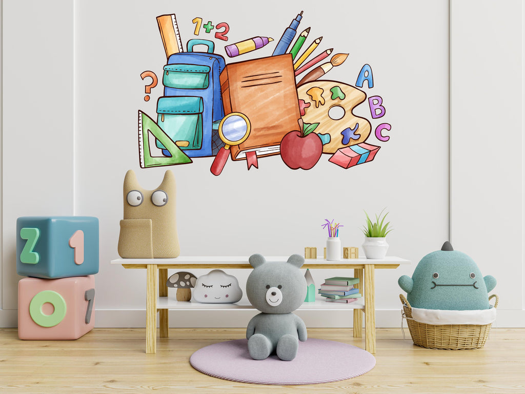 Library ABC Wall Art Decal, Library Wall Decal, Education Decals, Kids Room, Reading room, Nurseries, School, Kids Gifts, Dorm Room 677LU